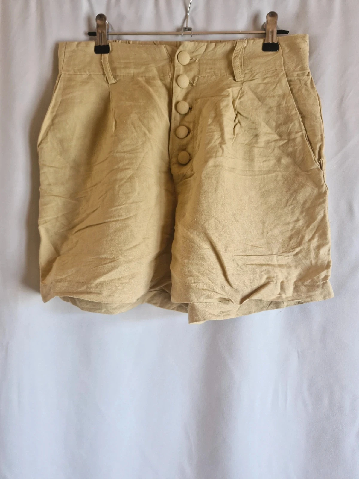 Short Charlior taille haute beige jaune pastel S